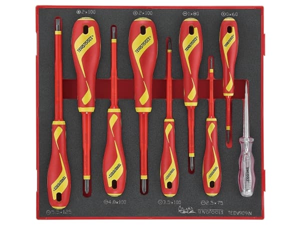 Teng Tools skrutrekkere 9-delers skrutrekkere 1000V TEDV909N Teng Tools