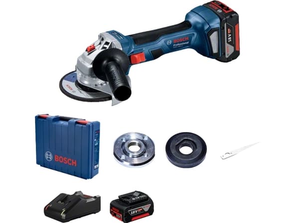 Bosch GWS 180-LI, 11000 RPM, 12,5 cm, Batteri, 4 Ah, 1,6 kg, Børsteløs motor
