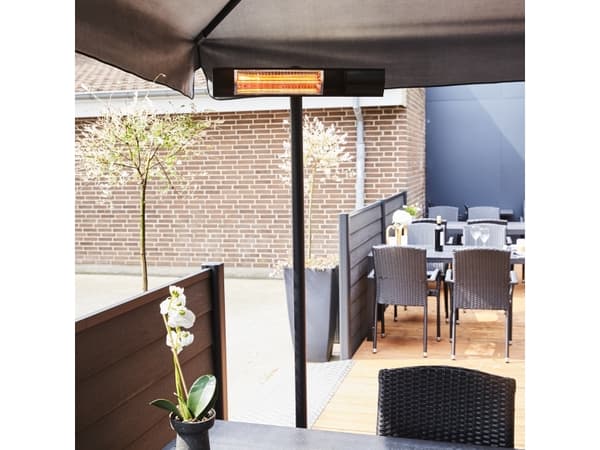 HORTUS Terassilämmitin lattiamalli GT 500/1000/1500W musta sis. kaukosäätimen (211-410)