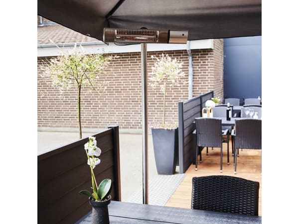 HORTUS Terrassevarmer gulvmodel GT 500/1000/1500W sølv inkl. fjernbetjening (211-411)