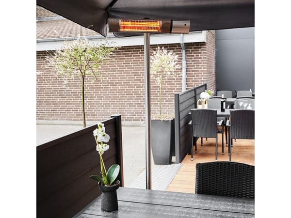 HORTUS Terrassevarmer gulvmodel GT 500/1000/1500W sølv inkl. fjernbetjening (211-411)