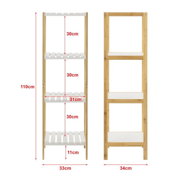 Badrumshylla Balsfjord 33x34x110cm bambu [en.casa]