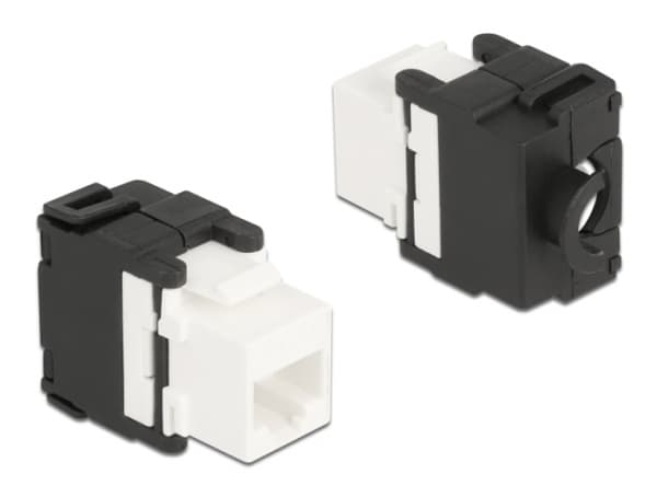 Delock - Trapetsjack - 180° - CAT 6a - RJ-45, LSA - vit