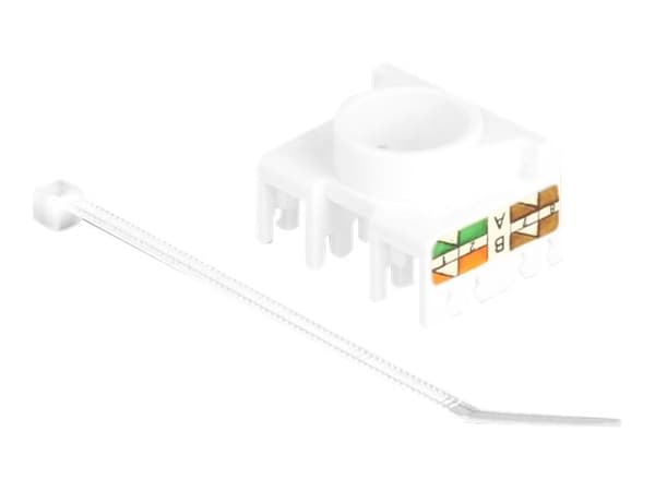 Delock - Trapetsjack - 180° - CAT 6a - RJ-45, LSA - vit