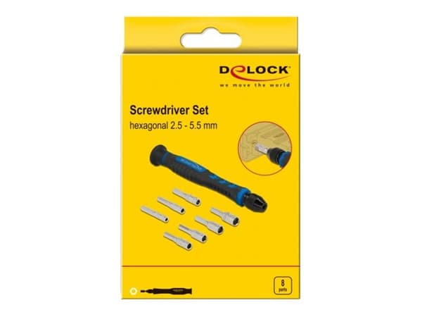 Delock - Screwdriver handle with socket set - 8 deler
