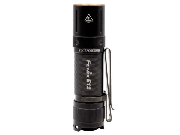 Fenix E12 V2.0, Käsikokoinen taskulamppu, Musta, Alumiini, IP68, LED, 50000 h