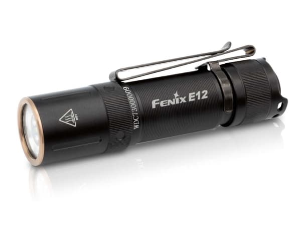 Fenix E12 V2.0, Käsikokoinen taskulamppu, Musta, Alumiini, IP68, LED, 50000 h musta