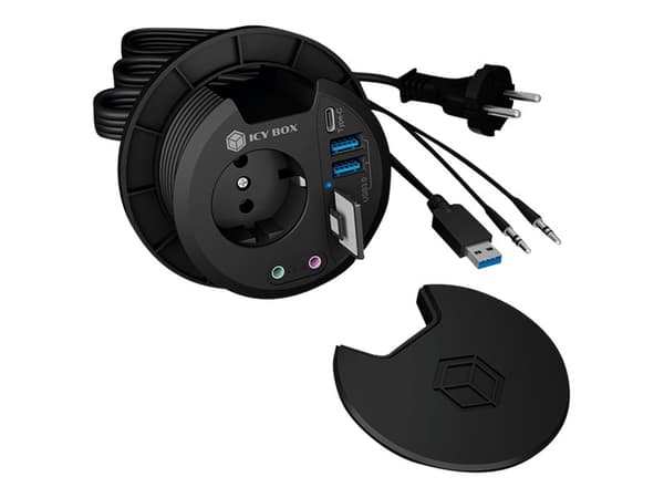 ICY BOX IB-HUB1430-CR - Hubb - i-bordet - 2 x SuperSpeed USB 3.0 + 1 x USB-C Svart