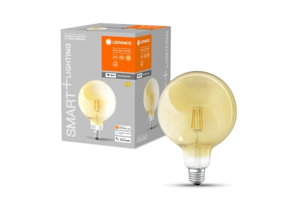 LEDVANCE SMART+ - LED-filamentlyspære - form: globus - E27 - 6 W (ekvivalent 53 W) - klasse E - varmt hvitt lys - 2400 K - gull