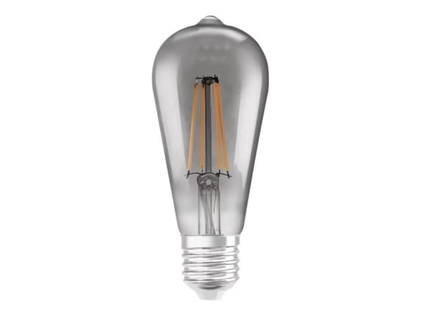 LEDVANCE SMART+ - LED-filamentlyspære - form: landlig - E27 - 6 W (ekvivalent 44 W) - klasse F - varmt hvitt lys - 2500 K - lysegrå