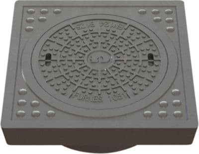 Brunnsram med lock 315mm - komposit, kvadratisk 390x390mm, H=60mm, kl. B125