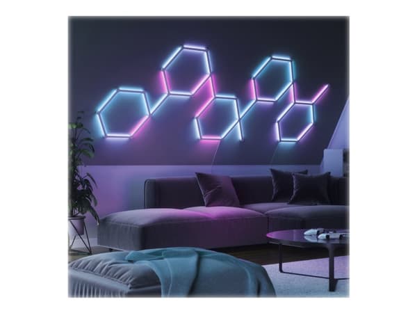 Nanoleaf Lines Expansion Pack - Trådløst lyssett - LED x 3 - 2 W - klasse G - 16 millioner farger - 1200-6500 K - lineær