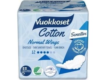 Ambolter Ambolts, BOMULL, Normal Sensitive Sanitary Pads, 12 stk.