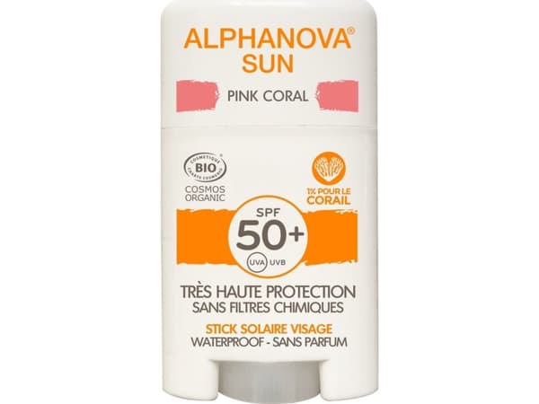 Alphanova Alphanova Sun, Creme med solkrempinne, SPF50+, Pink Coral, 12 g