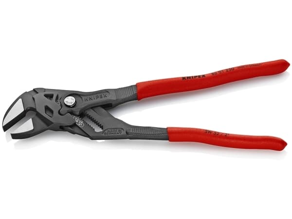 Knipex 86 01 250, Svart, Röd, Rostfritt stål, Rörtång i svensk modell, Röd, 4 cm, Kromvanadinstål, Kromvanadinstål
