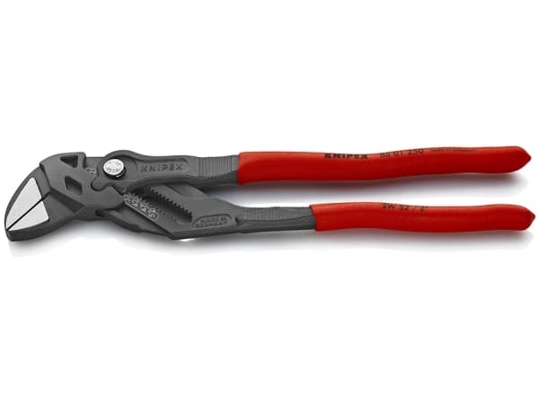Knipex 86 01 250, Svart, Röd, Rostfritt stål, Rörtång i svensk modell, Röd, 4 cm, Kromvanadinstål, Kromvanadinstål
