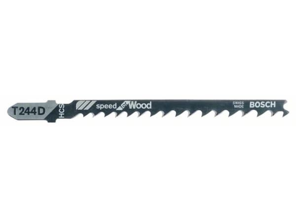 Bosch speed for Wood T 244 D - Sagblad - for kartong, kryssfinér, fiberplate, bløtt tre - 5 deler - lengde: 100 mm