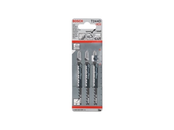 Bosch speed for Wood T 244 D - Sagblad - for kartong, kryssfinér, fiberplate, bløtt tre - 5 deler - lengde: 100 mm