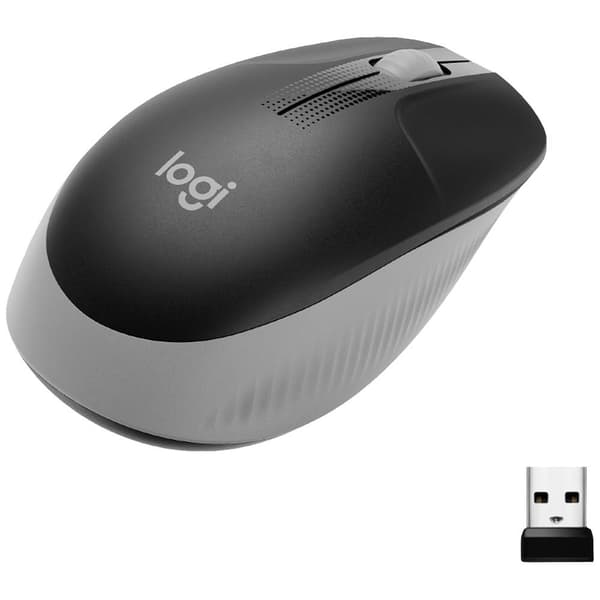 Logitech M190 WiFi mus Trådlös Optisk Mellangrå 3 Knappar 1000 dpi Svart, Grå