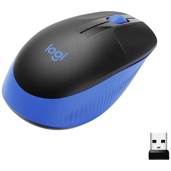 Logitech M190 WiFi mus Trådlös Optisk Blå 3 Knappar 1000 dpi Svart, Blå