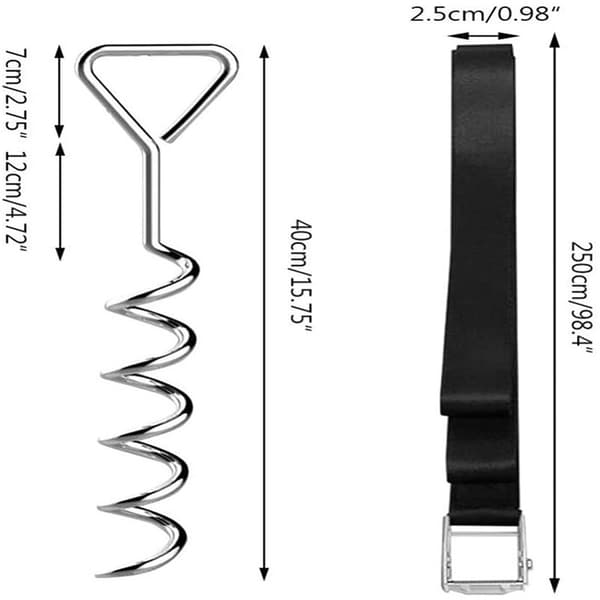 Markankare med spiraldesign och spännband - 4-pack