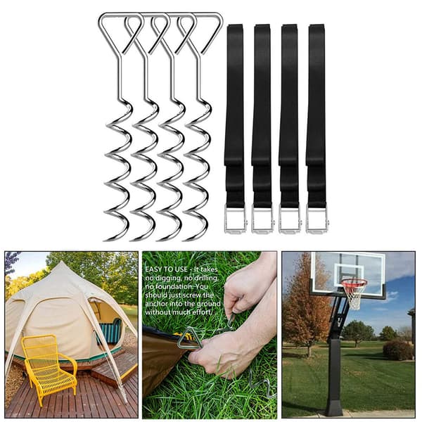Markankare med spiraldesign och spännband - 4-pack