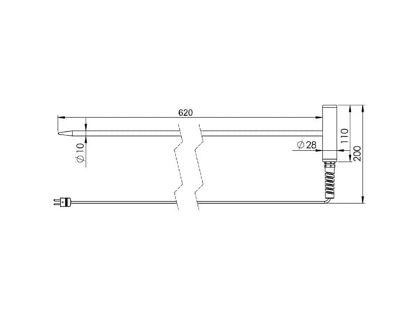 Greisinger GTF40-K-620 Sisääntulolämpötila-anturi -50-250 °C -50-250 °C