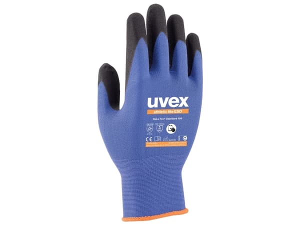 Uvex 60035, Tehdaskäsineet, Antrasiitti, Sininen, Aikuinen, Unisex, Staattisen purkauksen (ESD) suoja, 1 kpl