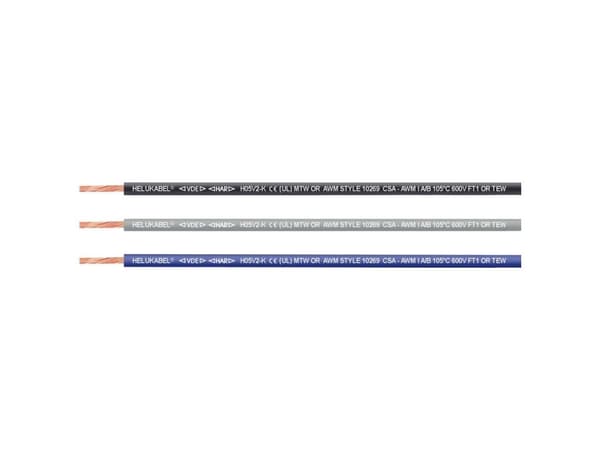 Helukabel 65505-2000 Enkeltleder H05V2-K 1 x 1 mm² Hvid-blå 2000 m