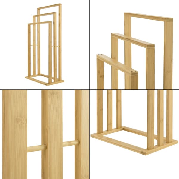 Handdukshållare Rana 40x24x82cm bambu [en.casa]