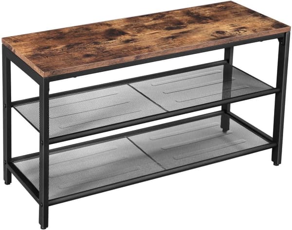 Skohylla Med Sittbänk 80 x 30 x 44,5 cm Industriell Stil