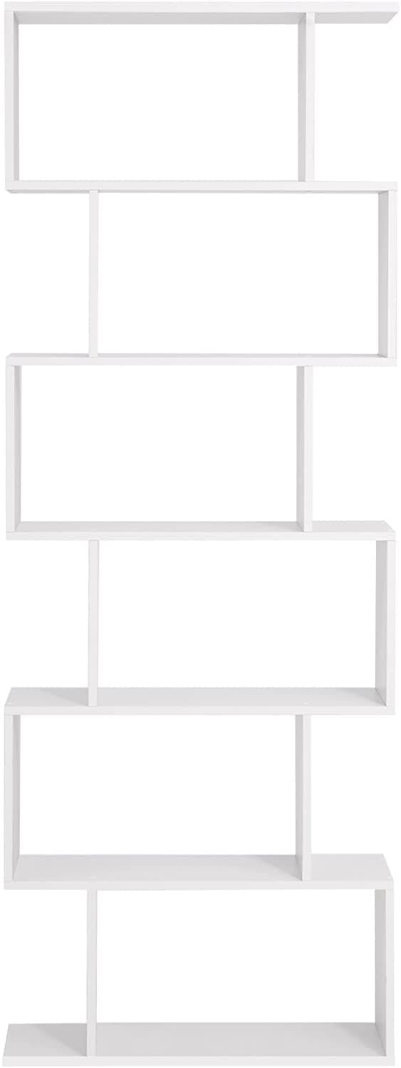 Bokhylla 6-våningar - Rumsavdelare - Vit 70 x 24 x 190,5 cm