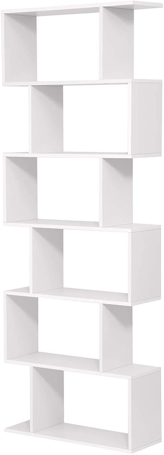 Bokhylla 6-våningar - Rumsavdelare - Vit 70 x 24 x 190,5 cm
