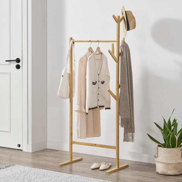 Klädställning Nordreisa 65x40x170cm bambu [en.casa]