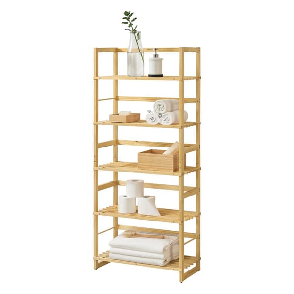 Hylla Luster 58x27x135,5 cm bambu [en.casa]