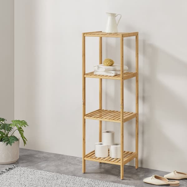 Hylla Lierne 33x33x110 cm bambu [en.casa]