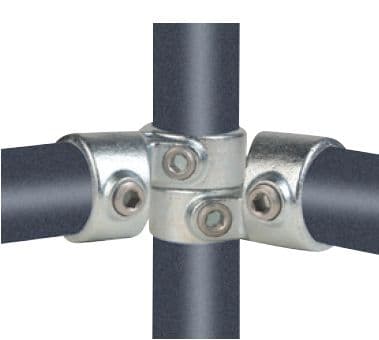 galv. T-samling - Pipe Clamps T-samling 26,9 mm x 3/4'' med justerbar
