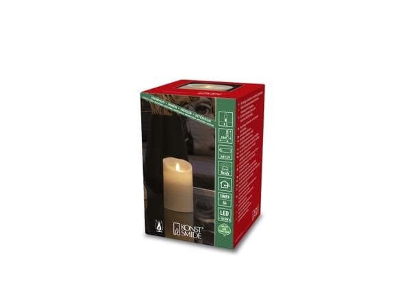 Konstsmide 1612-115 LED-Echtwachskerze Cremehvid Warmhvid (Ø x H) 88 mm x 134 mm