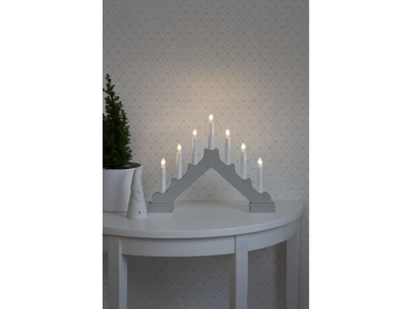 Konstsmide Candlestick, Ljusdekoration, figur, Grå, Trä, Universal, IP20, 6 h