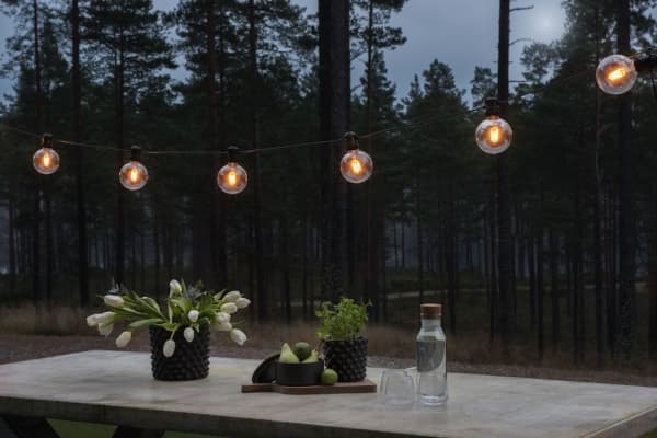 Konstsmide 2395-800, Ljusdekoration, slinga, Svart, Transparent, Plast, Polyvinylklorid (PVC), IP44, Svart, 10 lampor
