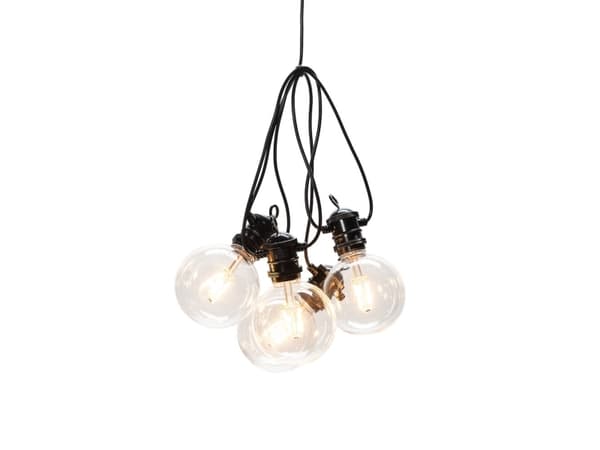 Konstsmide 2395-800, Ljusdekoration, slinga, Svart, Transparent, Plast, Polyvinylklorid (PVC), IP44, Svart, 10 lampor Svart, Transparent