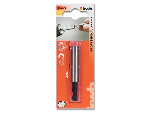 kwb 100100, Rostfritt stål, Hexskaft, 25,4 / 4 mm (1 / 4"), Hexskaft, 1 styck, 75 mm