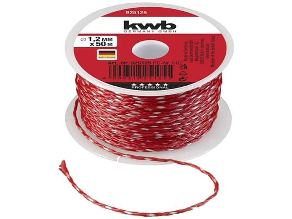 kwb 925125, Nailon, Punainen, 50 m, 1,2 mm, 1 kpl