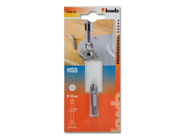 kwb 704640, Drill, Forsenkningsbor, 1 cm, Metall, 6,35 mm, Høy-Hastighets Stål (HHS)