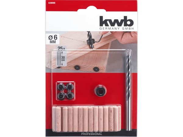 kwb 028066, Drill, Drill bit set, Brad-punktbor, 6 mm, Tre, Chromium-Vanadium Steel (Cr-V)