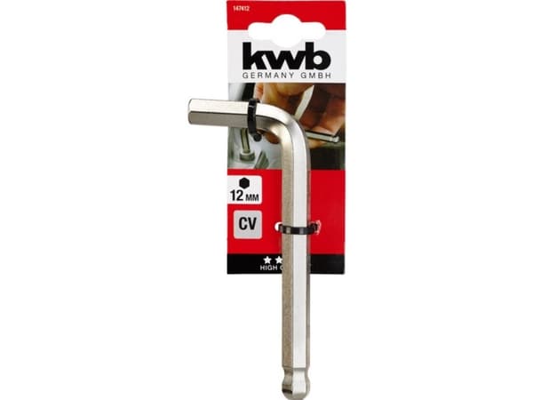 kwb 147412, Insexnyckel med L-handtag, 1 styck, Stål, 12 mm
