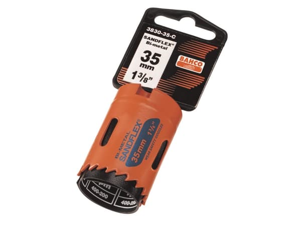 Bahco 3830-14-C, Single, Borr, Metall, Plast, Rostfritt stål, Stål, Trä, Orange, Koboltstål, Bimetall