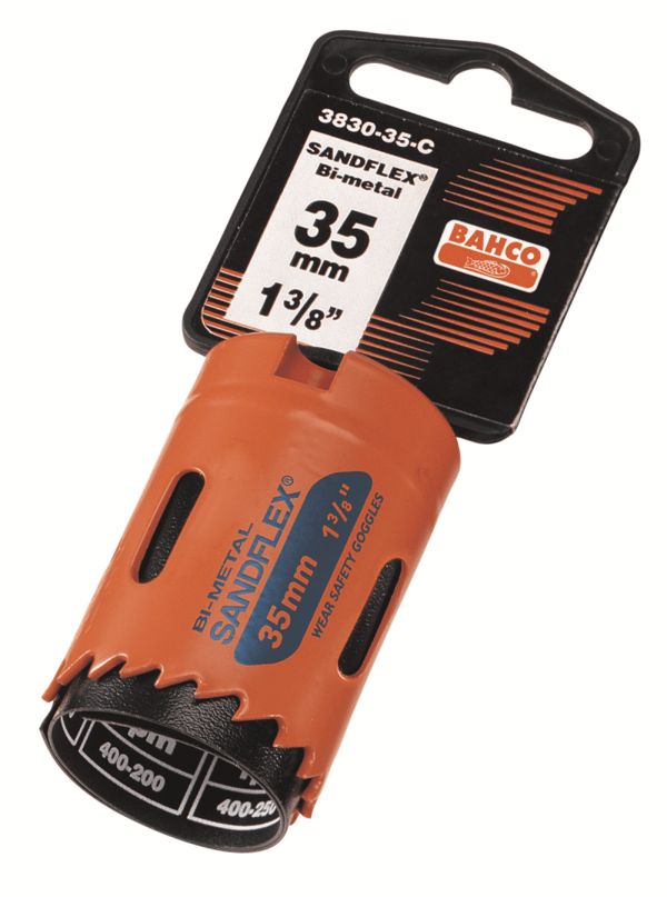 Bahco 3830-152-C, Single, Borr, Metall, Plast, Rostfritt stål, Stål, Trä, Orange, Koboltstål, Bimetall