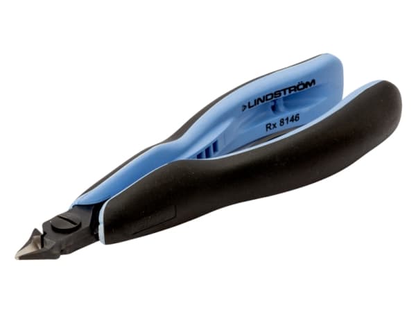 Bahco Elektroniktång, sidavbitare. Ovalt huvud, Avbitartång, 1 cm, 1,05 cm, 6 mm, Stål, Svart, Blå