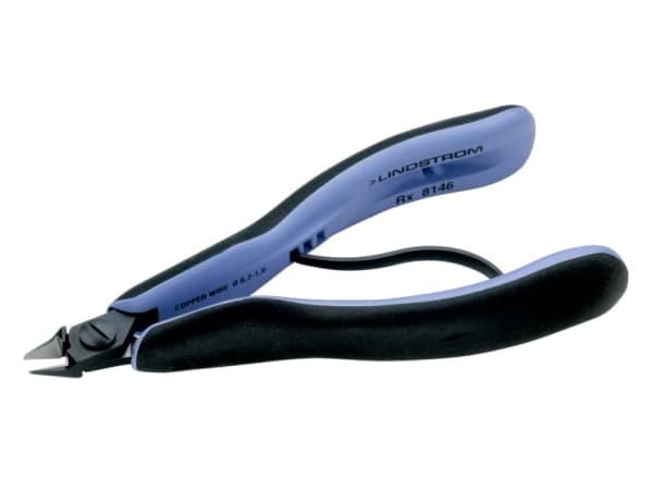 Bahco Elektroniktång, sidavbitare. Ovalt huvud, Avbitartång, 1 cm, 1,05 cm, 6 mm, Stål, Svart, Blå